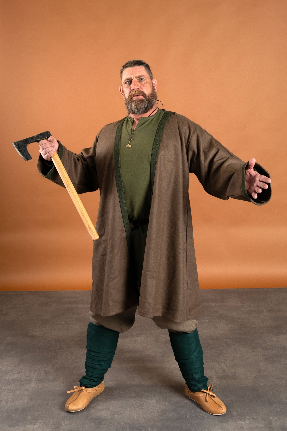 Linen Viking tunic Ragnar, green