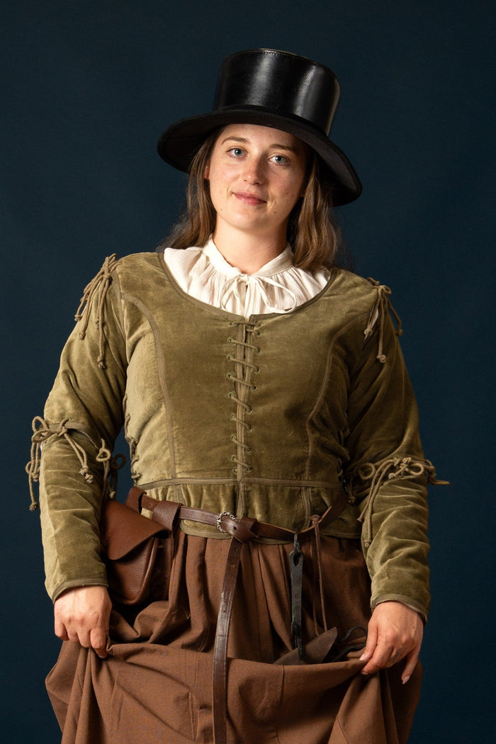 Ladies doublet Griselda, velvet, green
