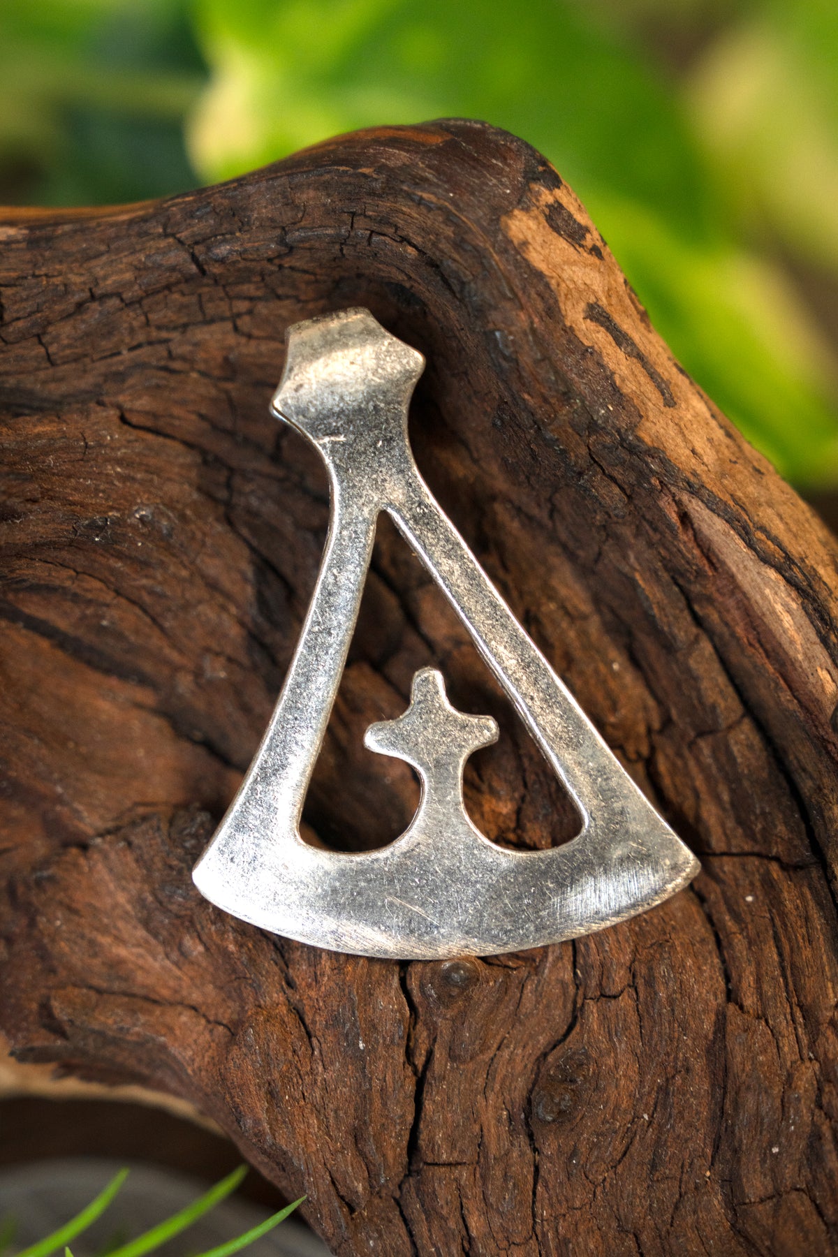 Viking axe pendant Gotland, silvered bronze