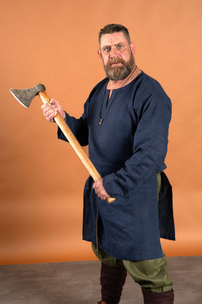 Medieval linen tunic, blue