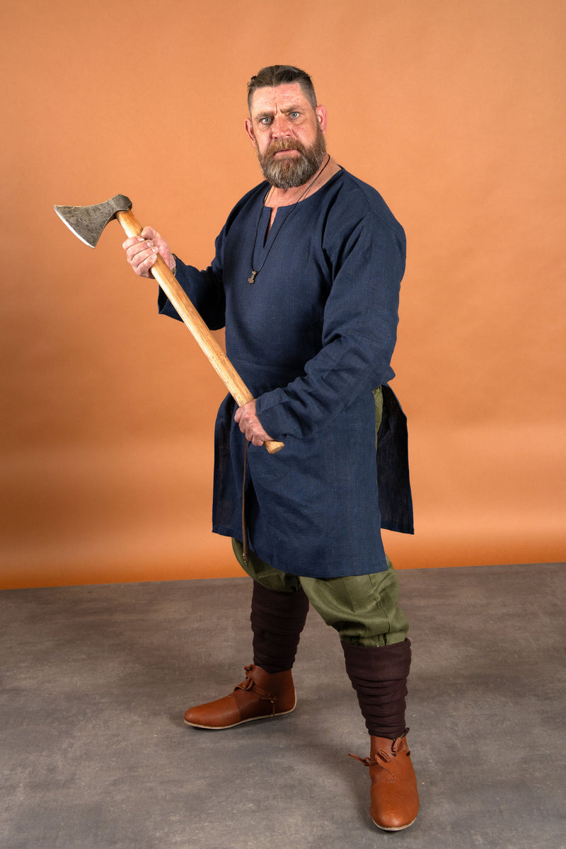 Tunica medievale in lino, blu