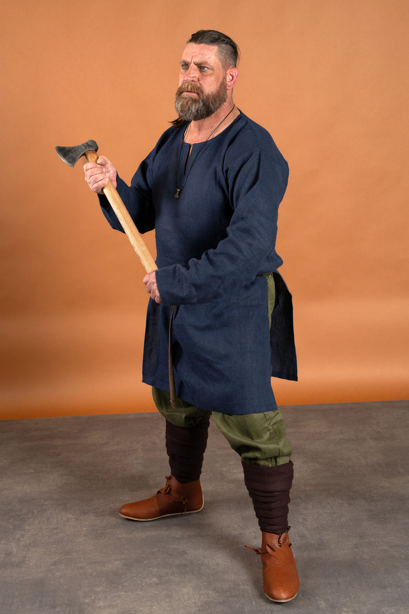 Tunica medievale in lino, blu