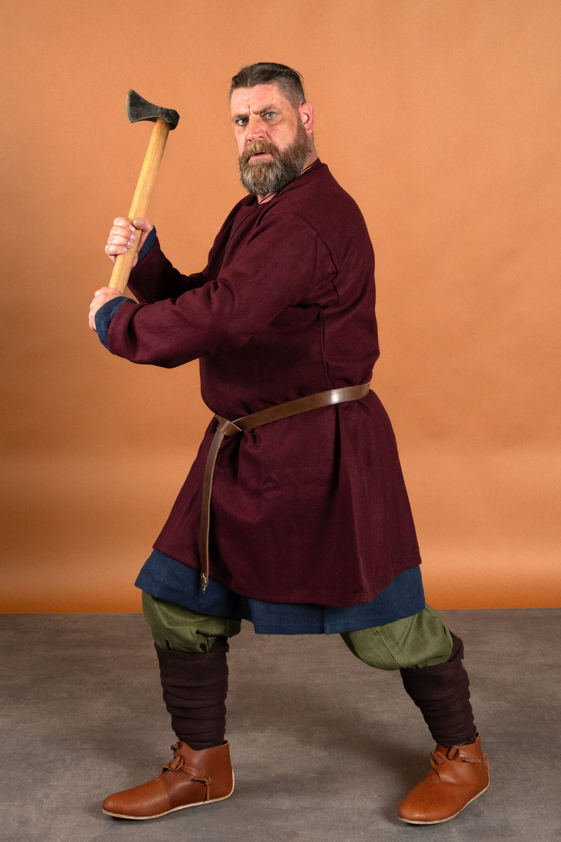 Tunica medievale in lino, blu