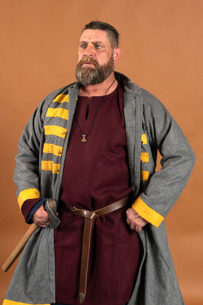 Medieval tunic Svein, wool, bordeaux red