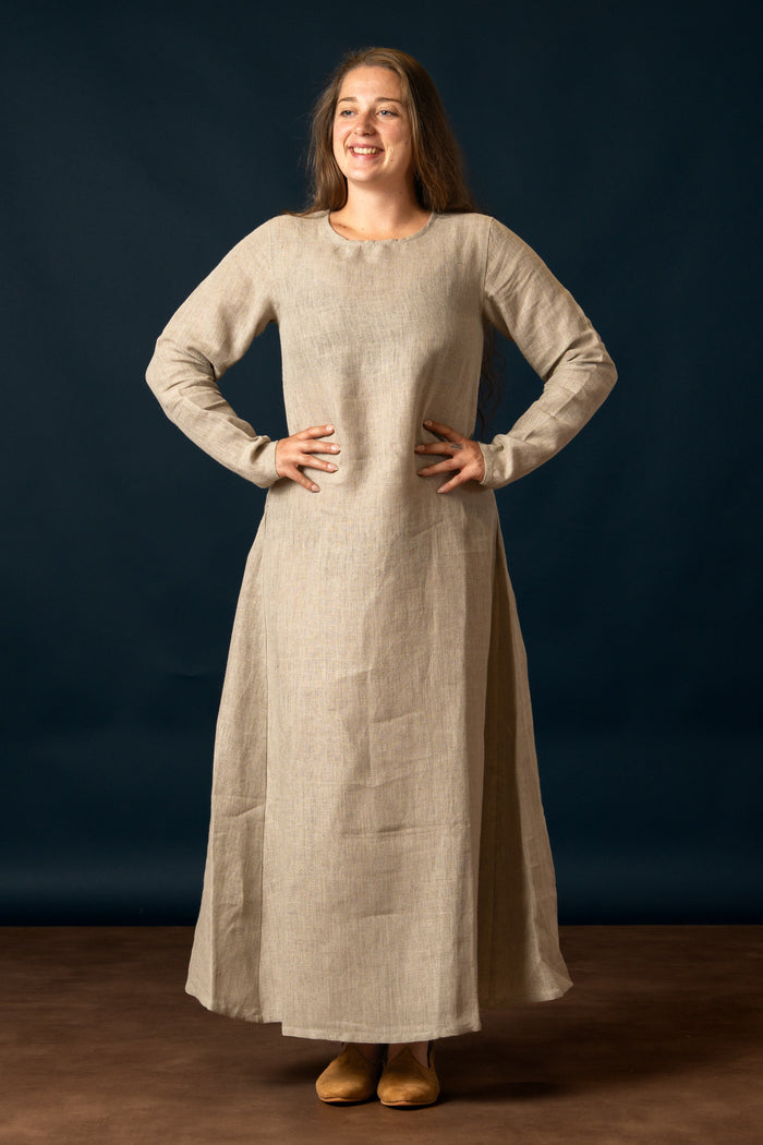 Viking dress Helga, linen, natural