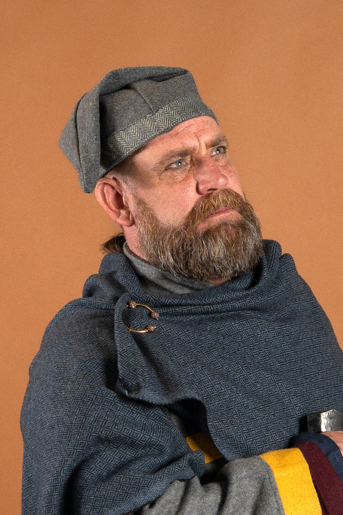 Viking hat Toki, grey, wool mix