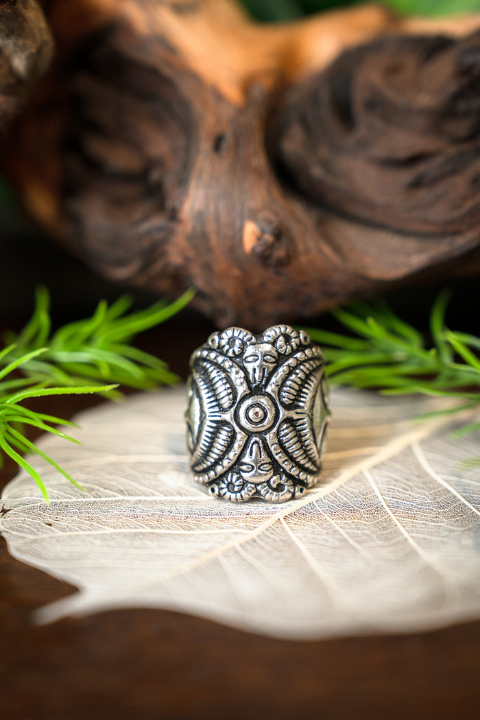 Celtic La Tene ring, silvered bronze