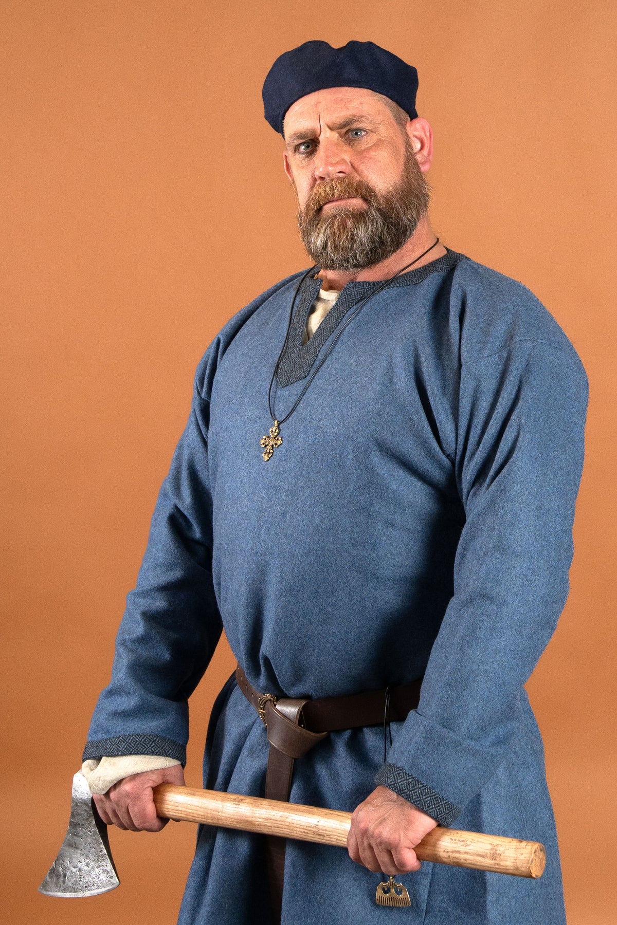 Viking tunic Guthrum, wool, blue