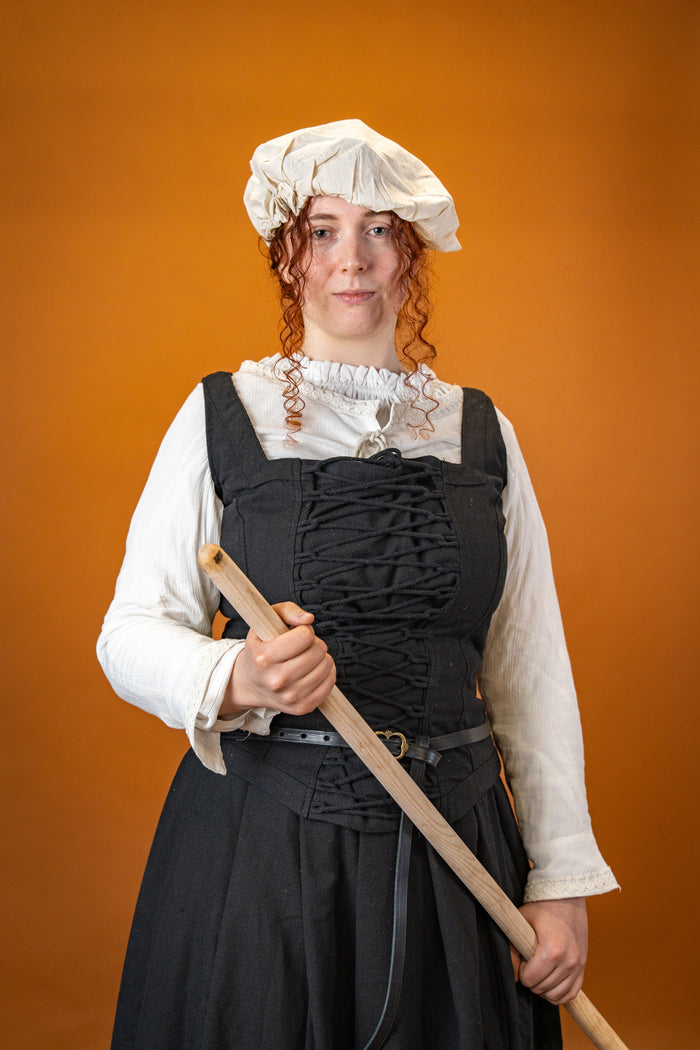 17th century cap, cream
