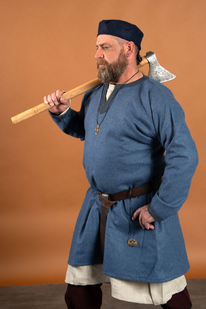 Viking tunic Guthrum, wool, blue