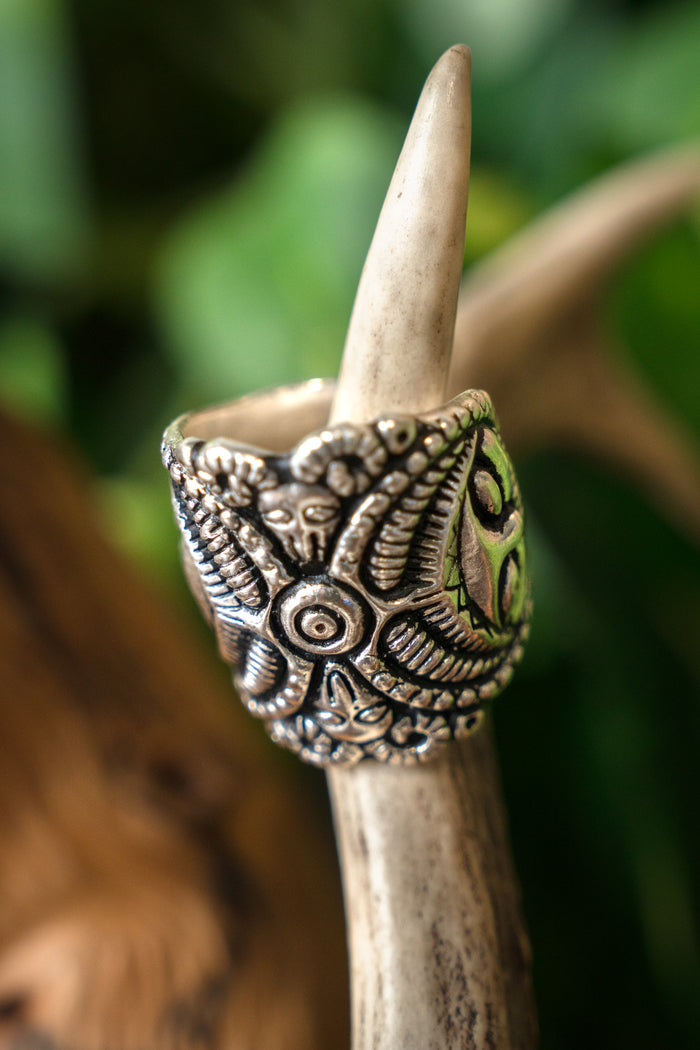 Celtic La Tene ring, silvered bronze