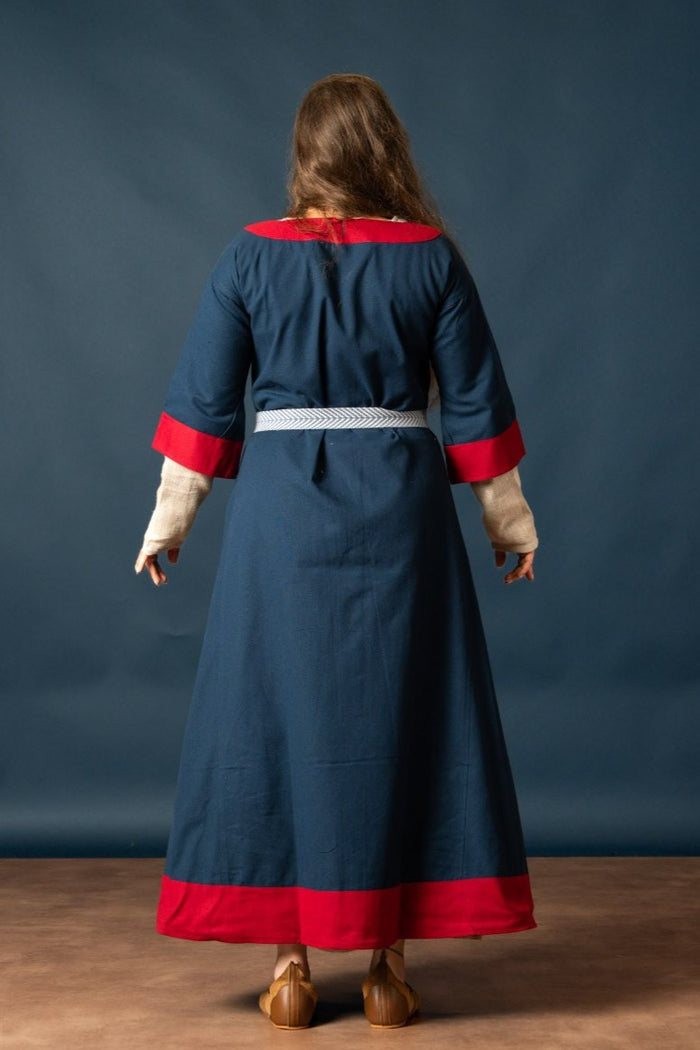 Carolingian dress Clotilde, dalmatica, blue-red