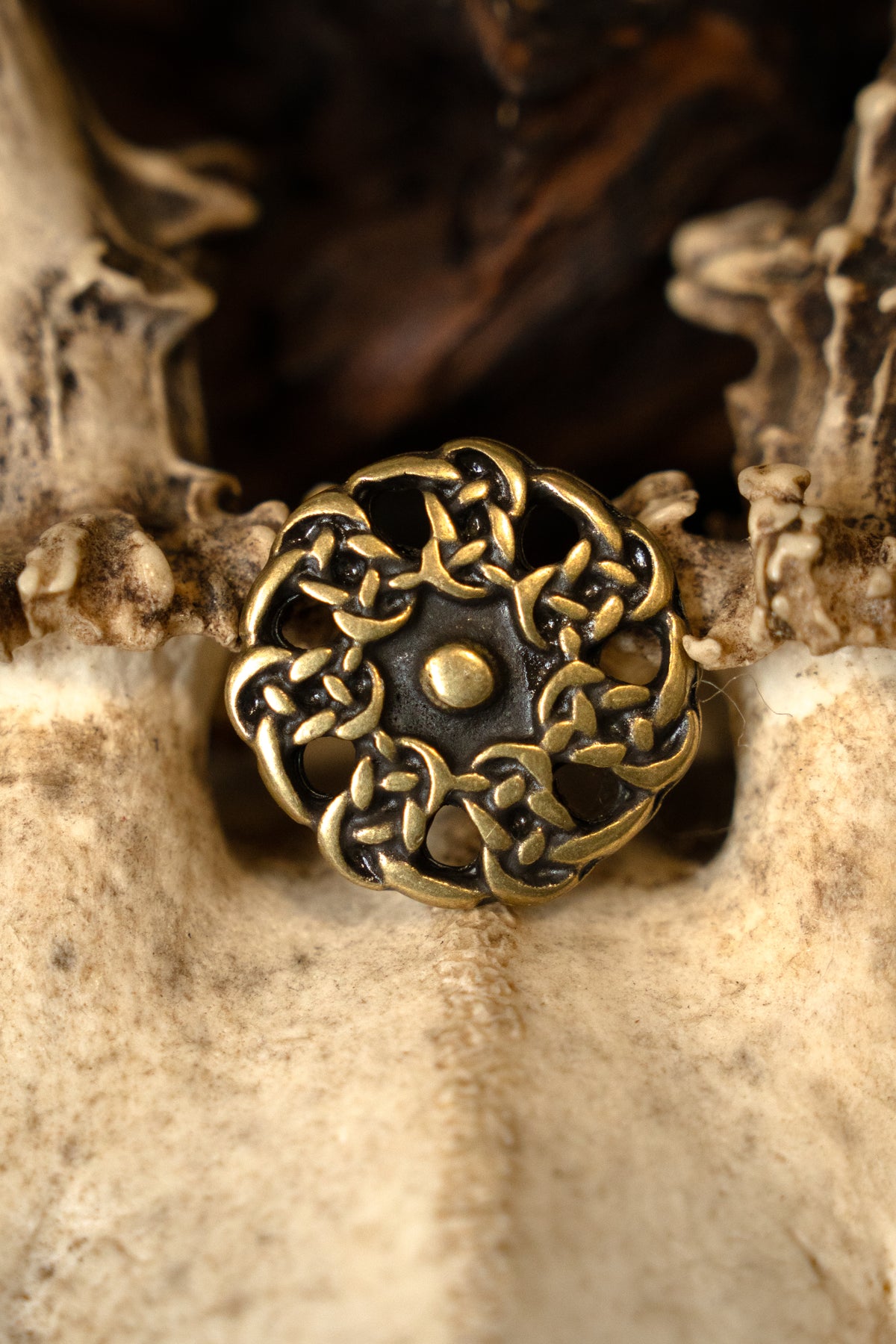 Early medieval Gaelic buttons, set of 5 pieces, brass