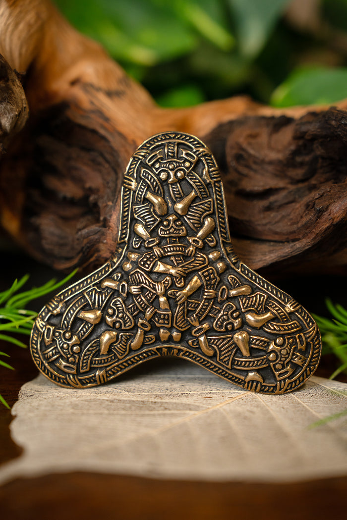 Viking trefoil fibula Kaupang, bronze