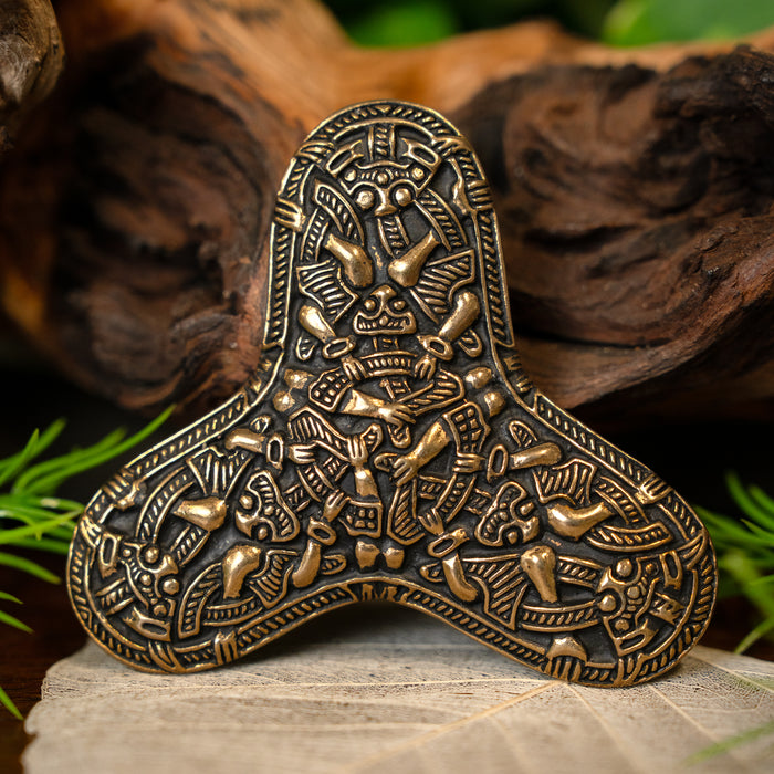 Viking trefoil fibula Kaupang, bronze
