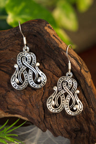 Viking earrings Midgard snake, silvered bronze
