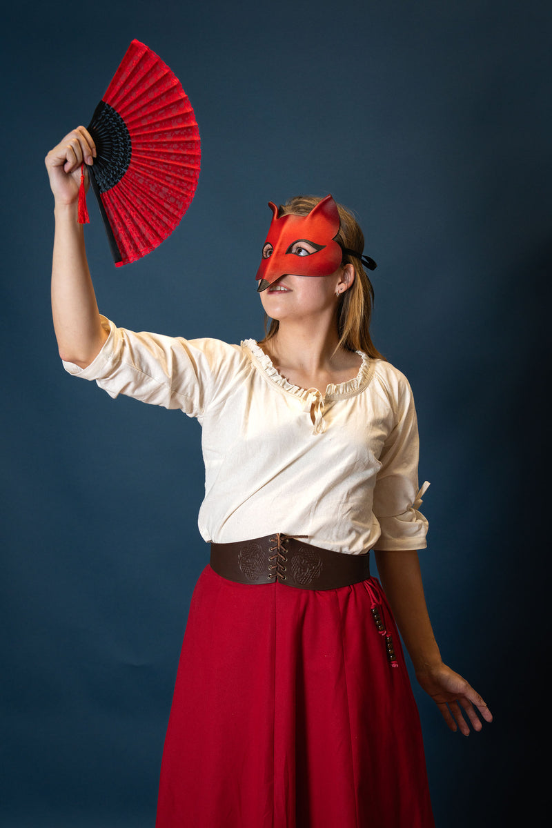 Masque vénitien Renard, rouge-orange