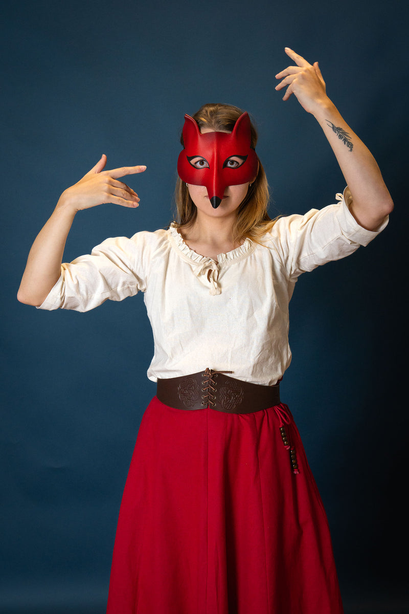 Masque vénitien Renard, rouge-orange