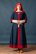 Carolingian dress Clotilde, dalmatica, blue-red