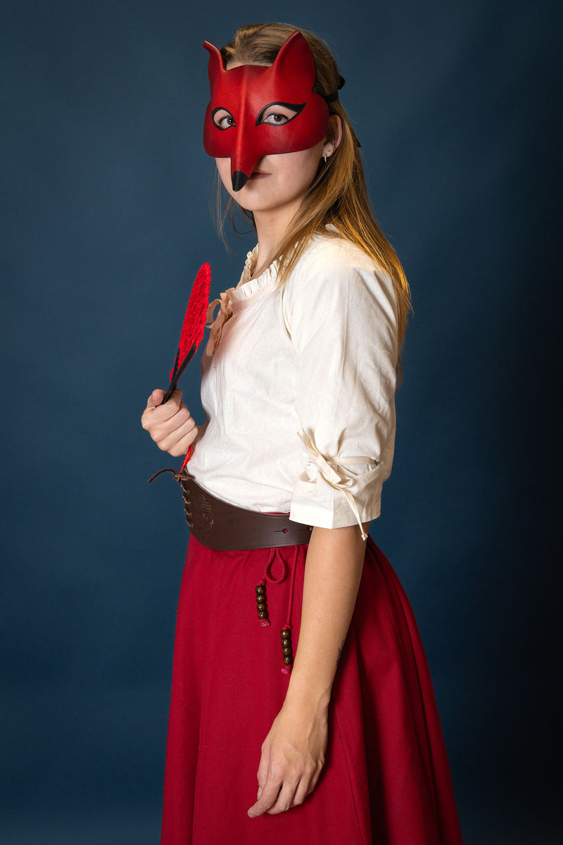 Masque vénitien Renard, rouge-orange