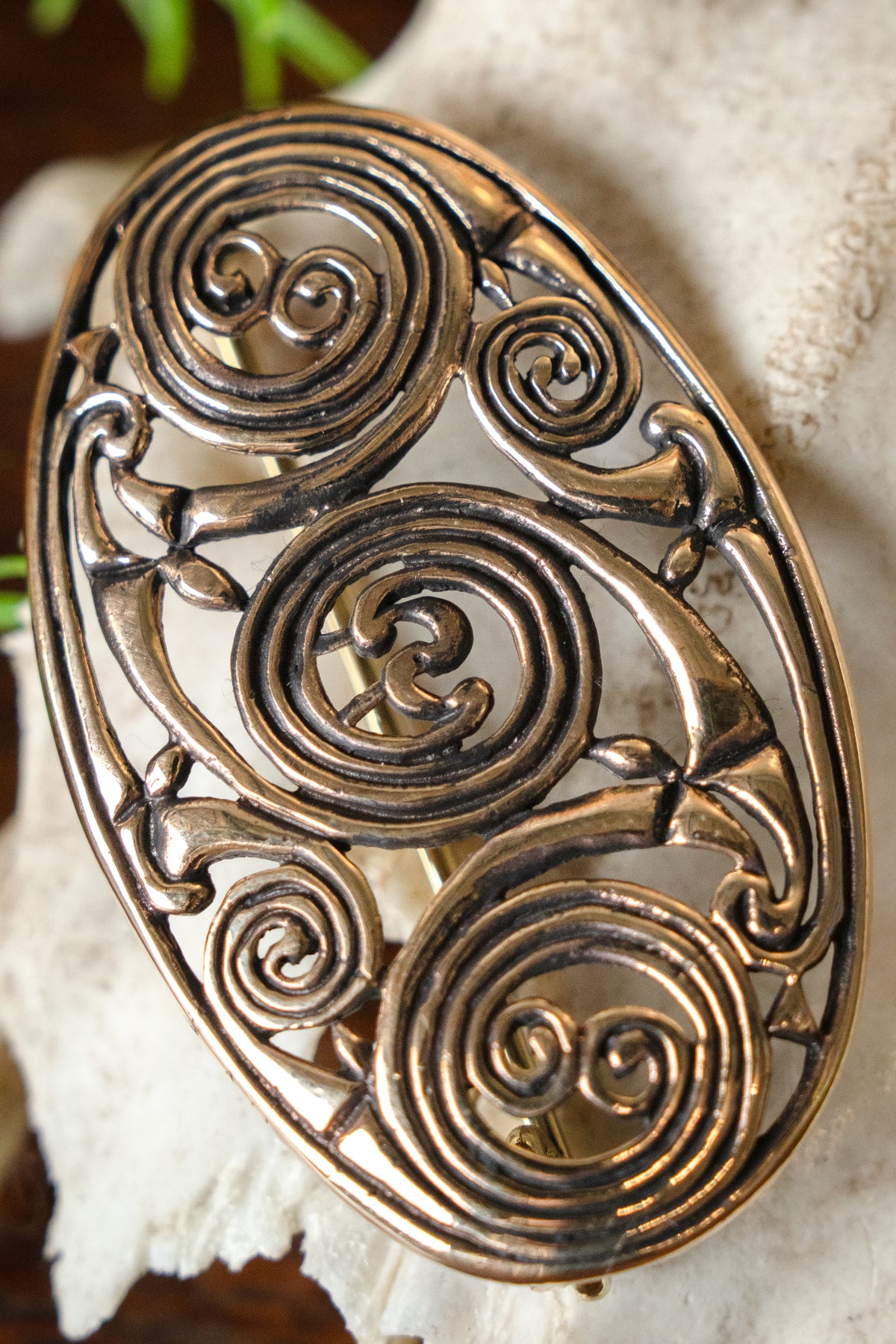 Pictish brooch with spirals, bronze