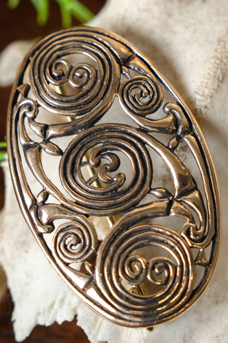 Pictische broche met spiralen, brons