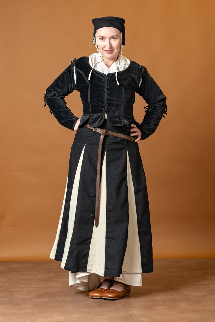 Ladies doublet Griselda, velvet, black