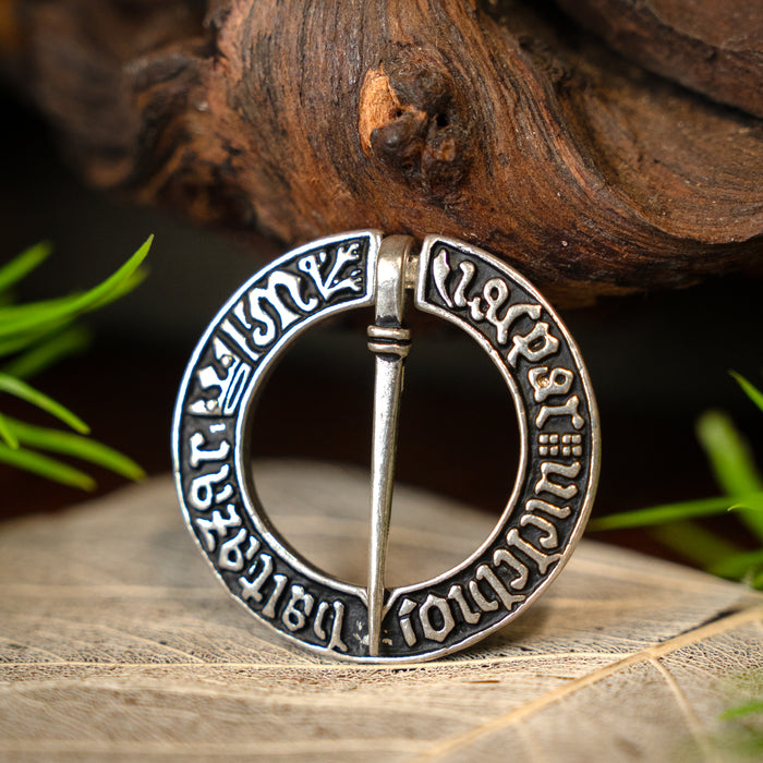 Medieval ring brooch, silvered bronze