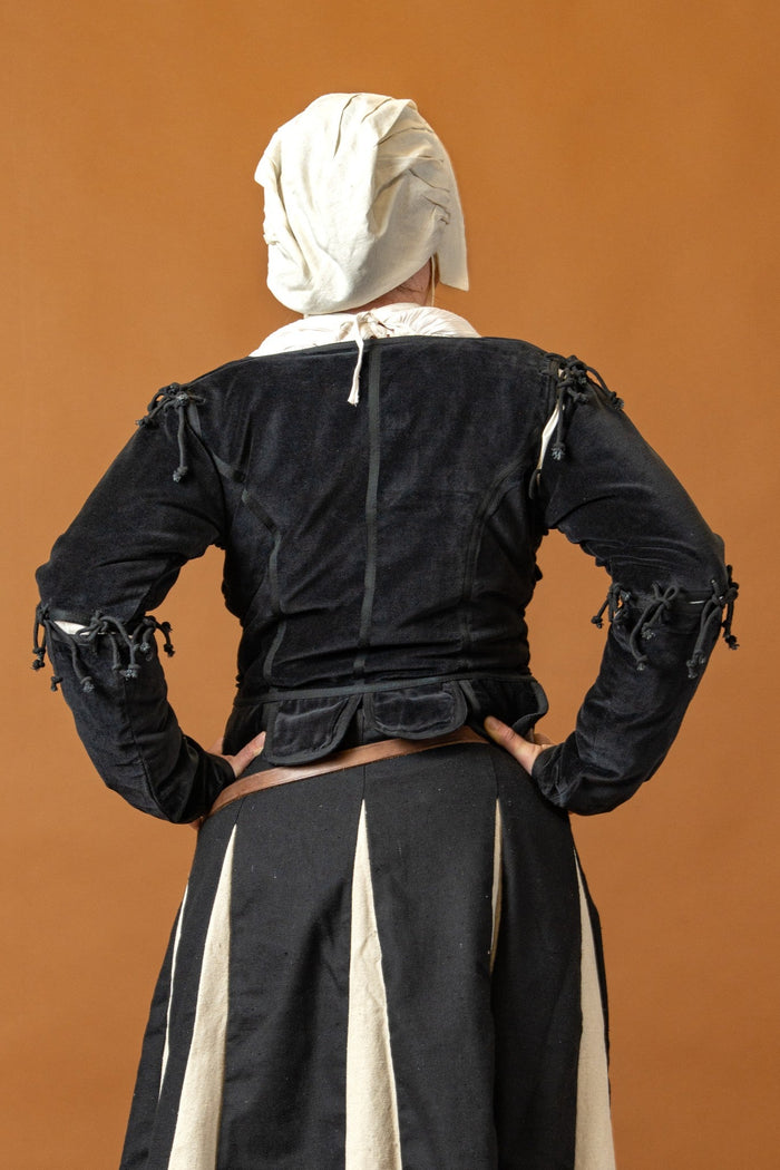 Ladies doublet Griselda, velvet, black