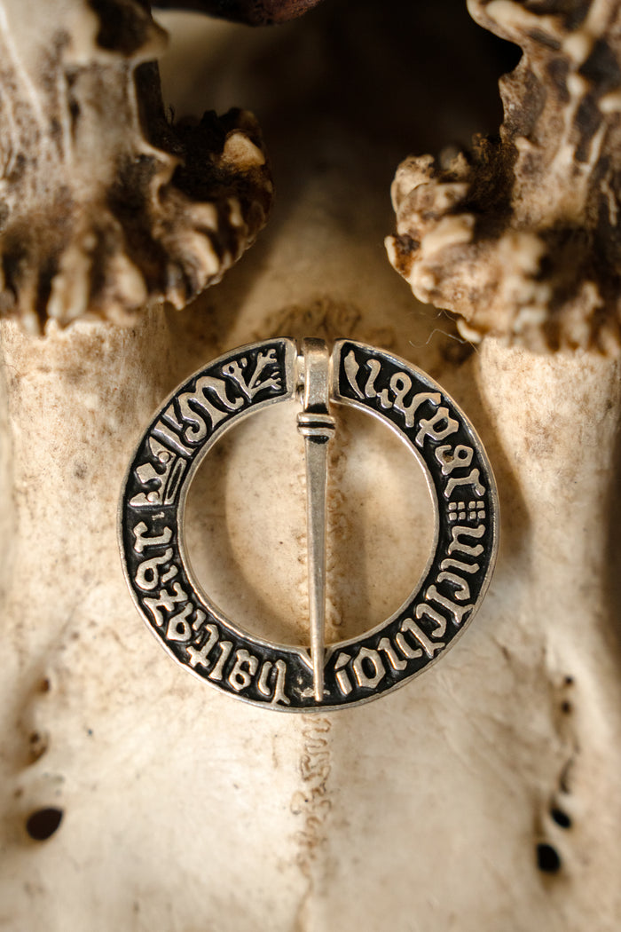 Medieval ring brooch, silvered bronze
