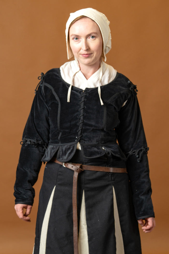 Ladies doublet Griselda, velvet, black