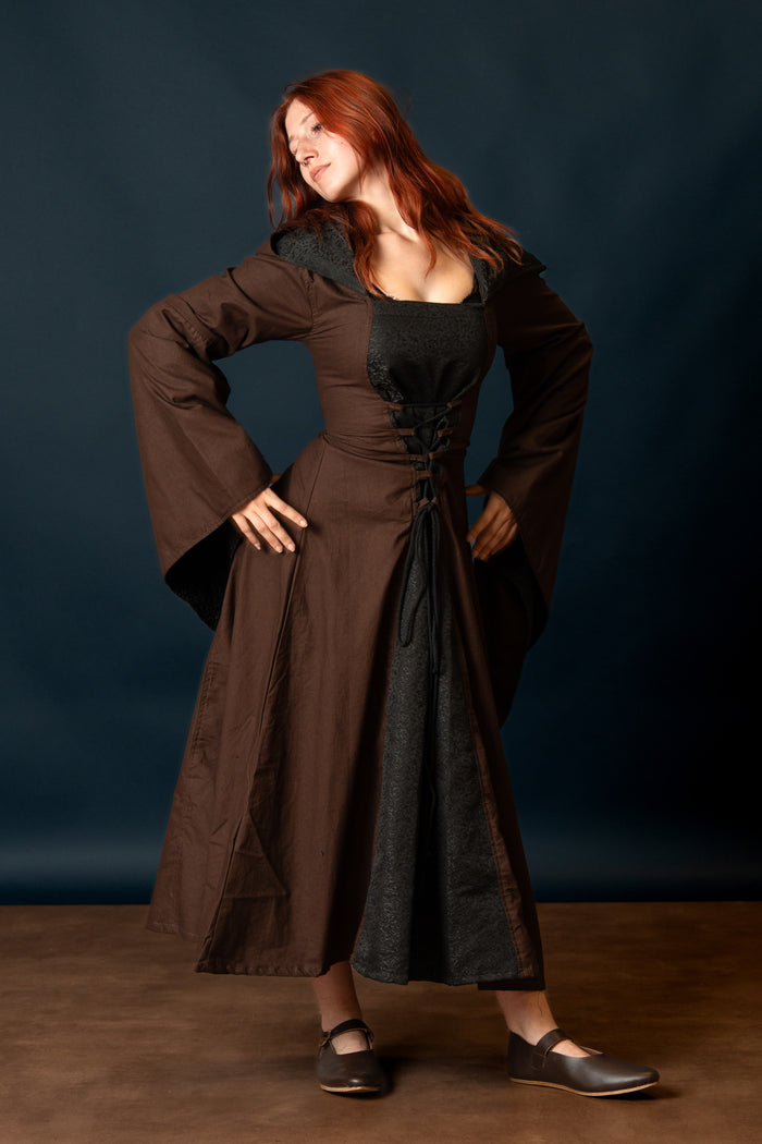 Medieval dress Ophelia, brown-black