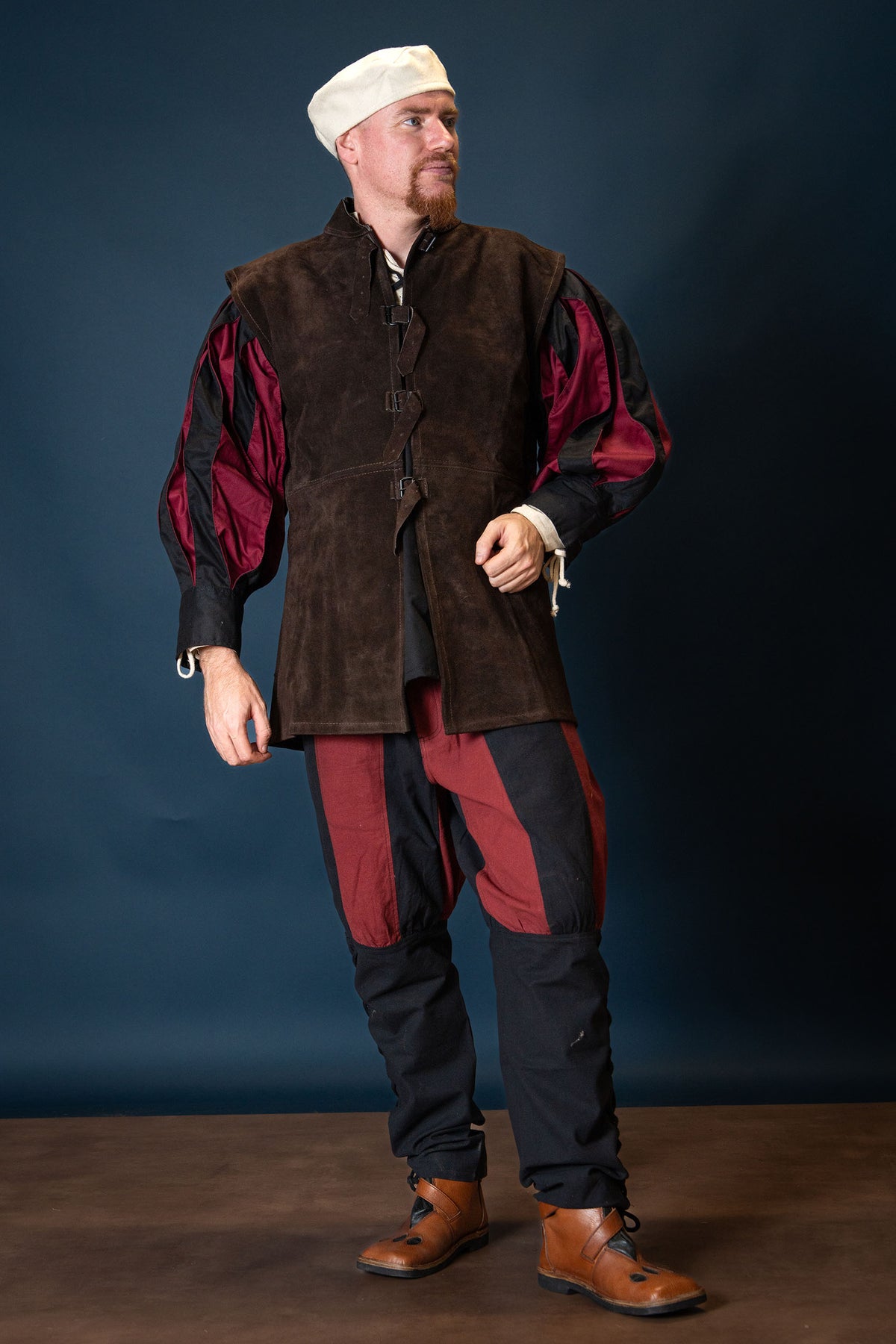 Landsknecht trousers Gustav, black-red