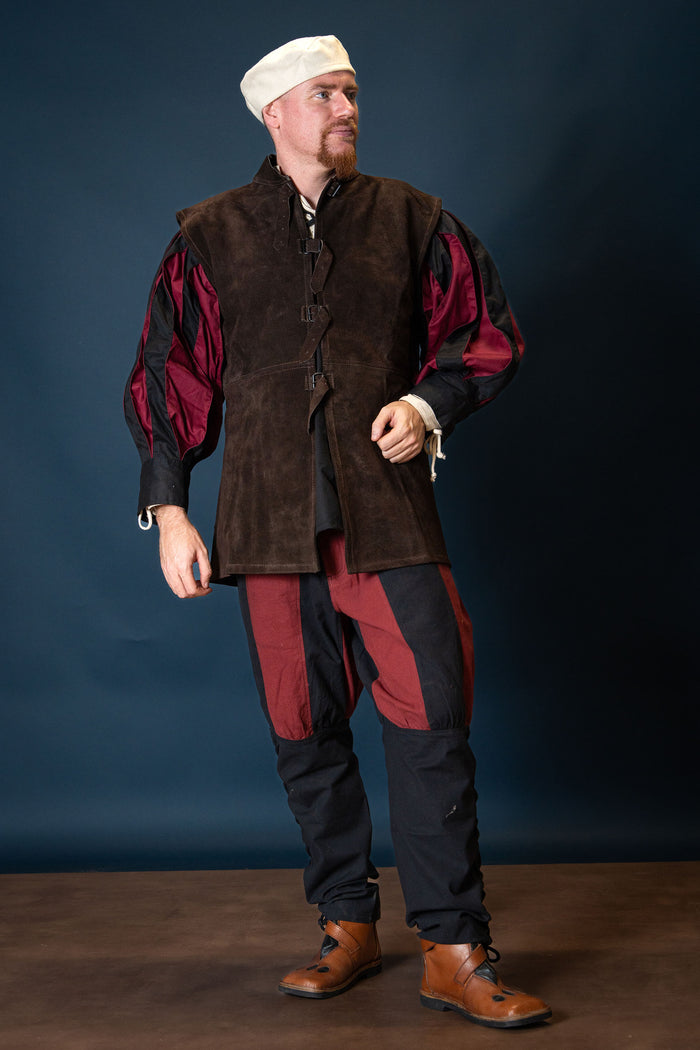 Landsknecht trousers Gustav, black-red
