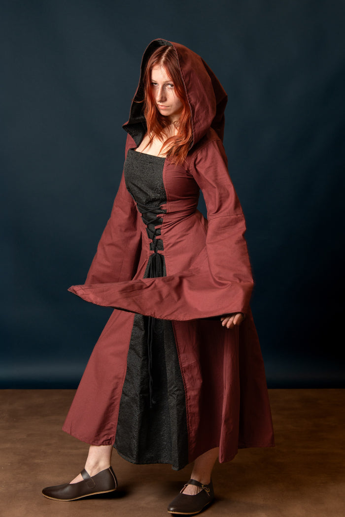 Medieval dress Ophelia, red-black