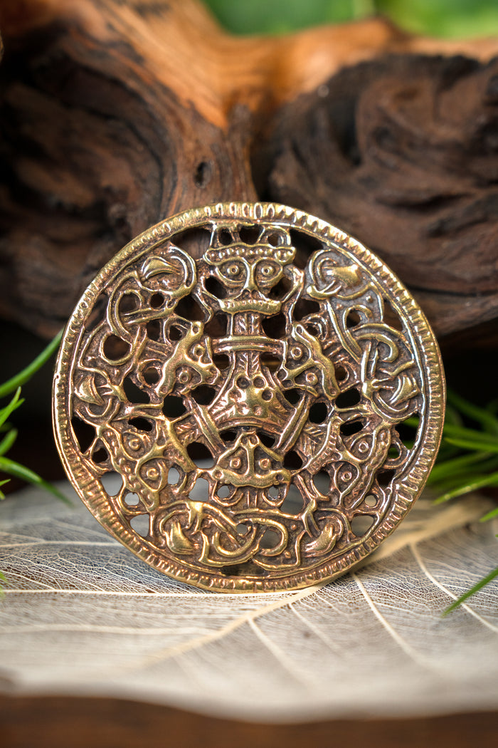 Viking brooch, Borre style, brass