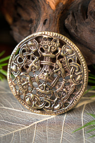 Viking brooch, Borre style, brass