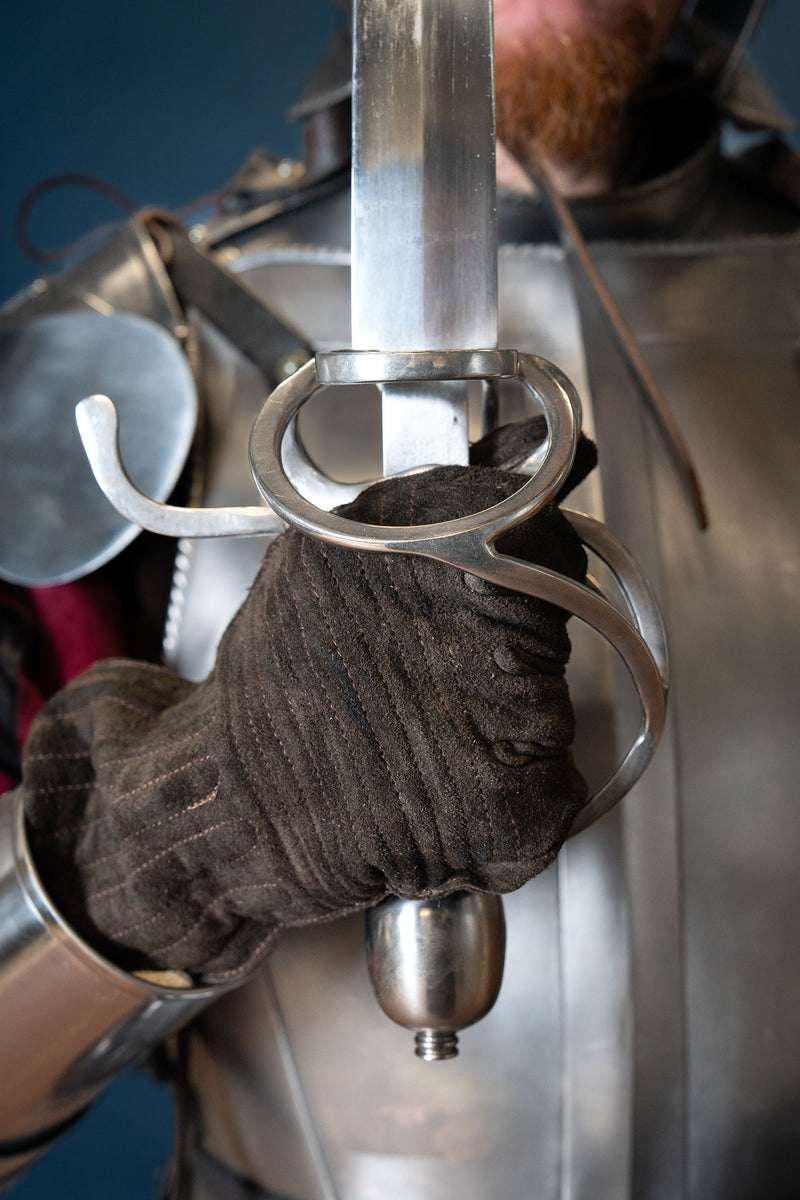 Skórzane rękawice Clemens, ciemnobrązowe