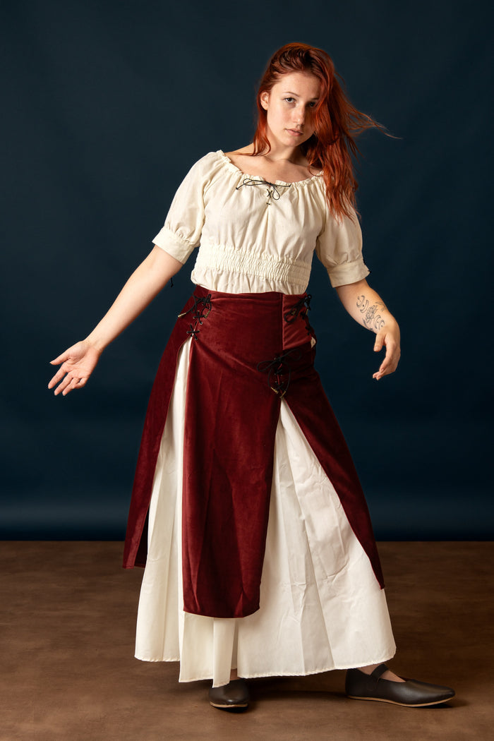 Deluxe double skirt Isabela, burgundy