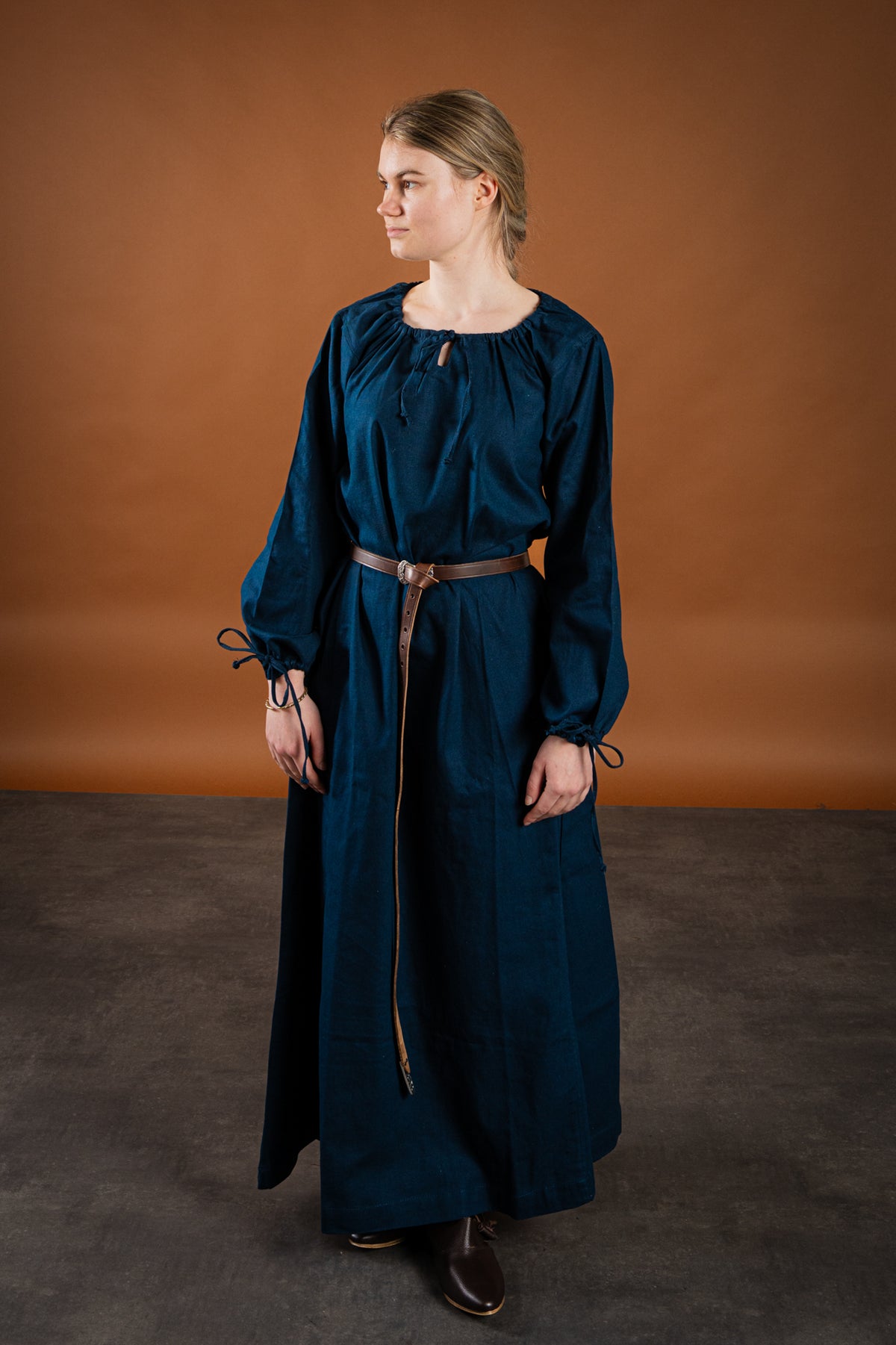 Matilda medieval chemise, underdress, blue