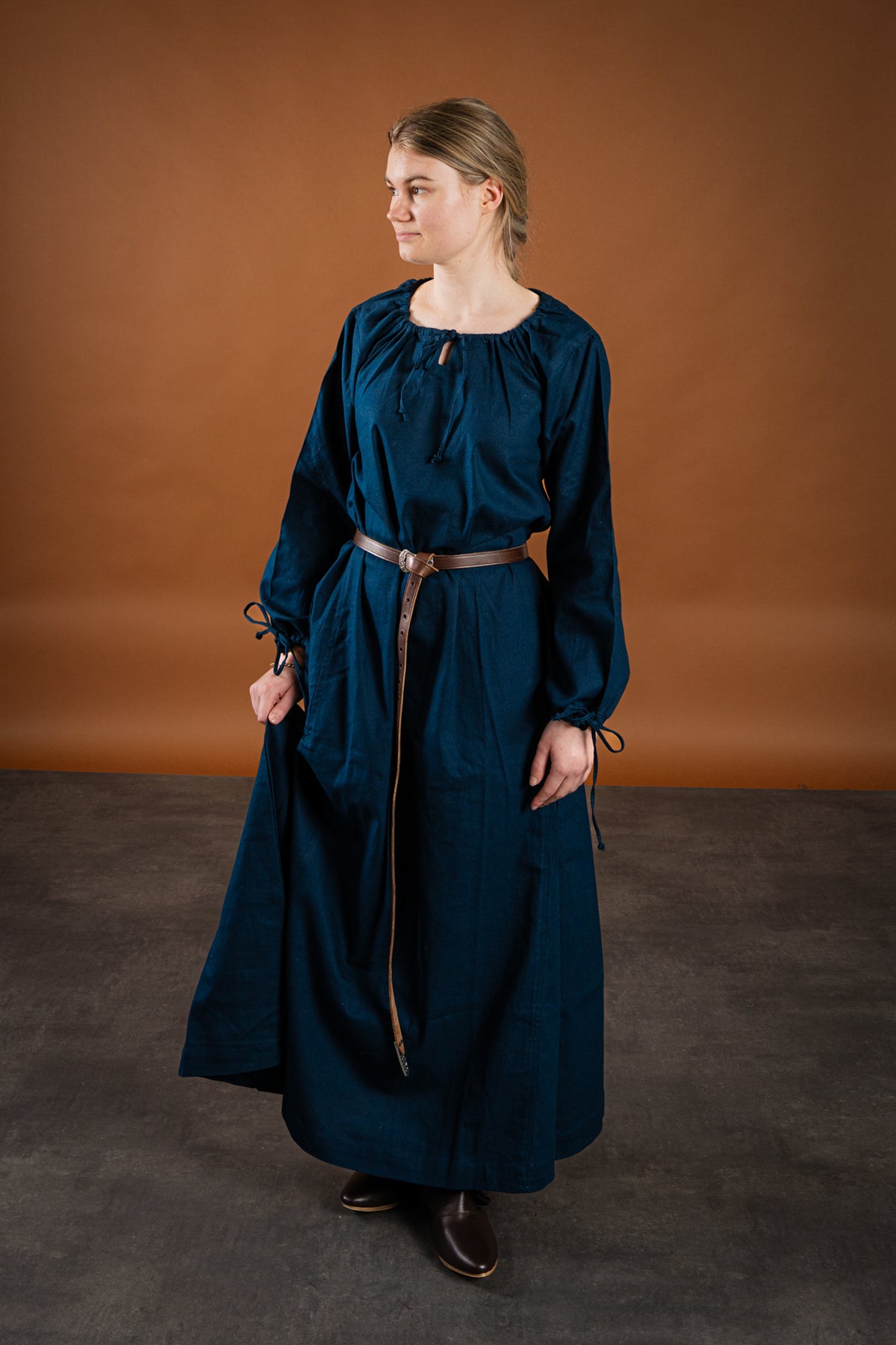 Matilda medieval chemise, underdress, blue