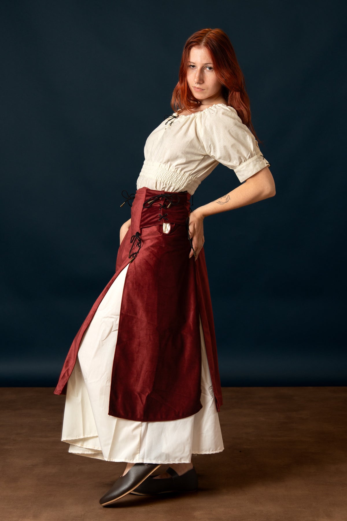 Deluxe double skirt Isabela, burgundy