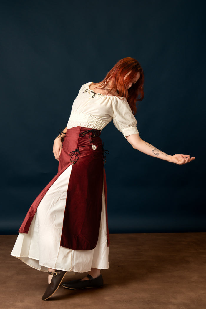 Deluxe double skirt Isabela, burgundy
