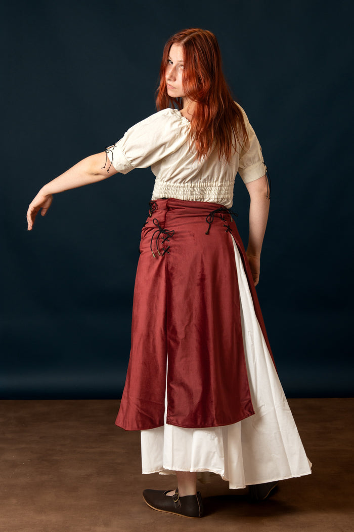 Deluxe double skirt Isabela, burgundy
