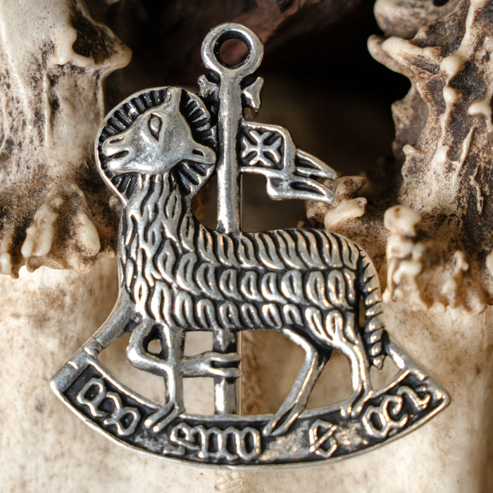 Pilgrim badge Agnus Dei, silvered bronze