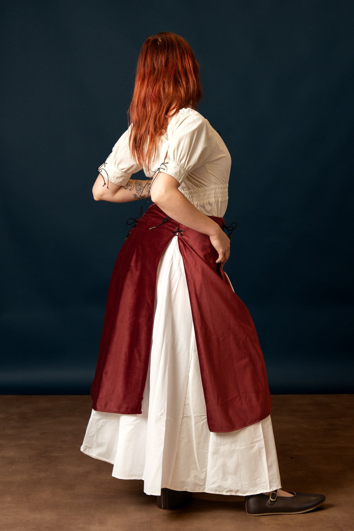 Deluxe double skirt Isabela, burgundy
