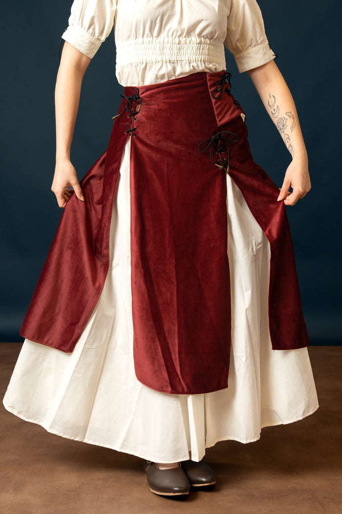 Deluxe double skirt Isabela, burgundy