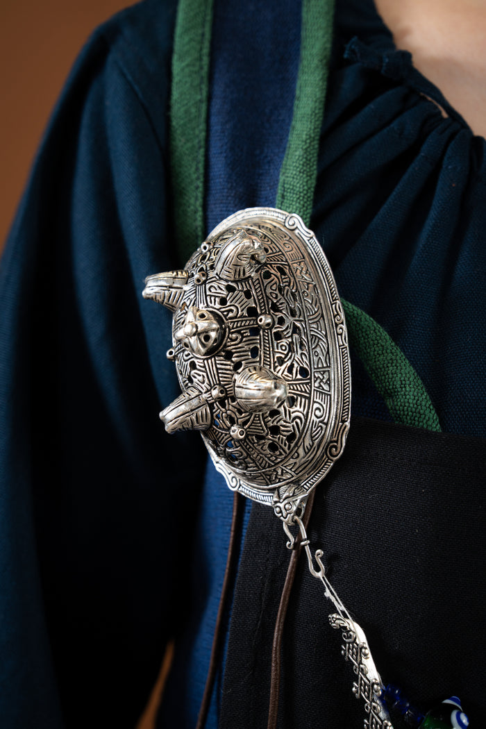 Viking turtle brooch Birka, silver-plated, price per piece
