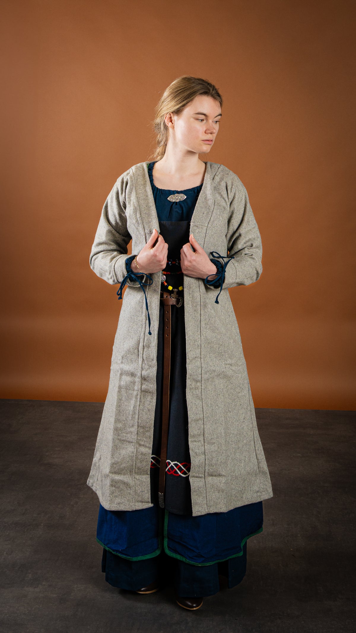 Birka kaftan Aslaug, wool blend, gray