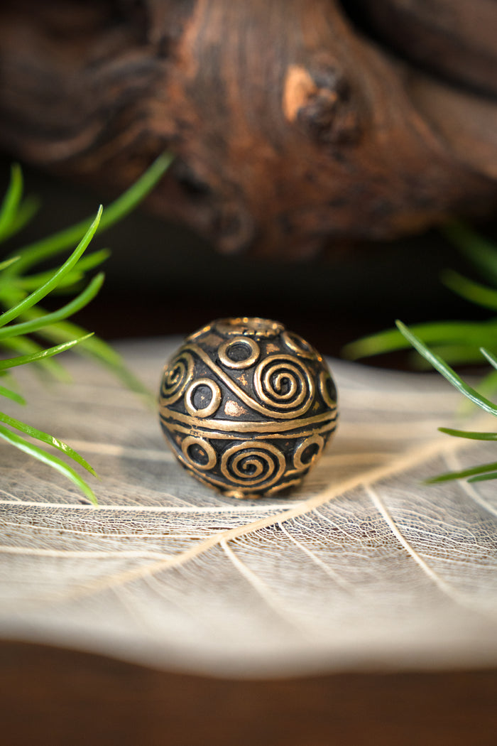 Viking beard bead Birka, bronze